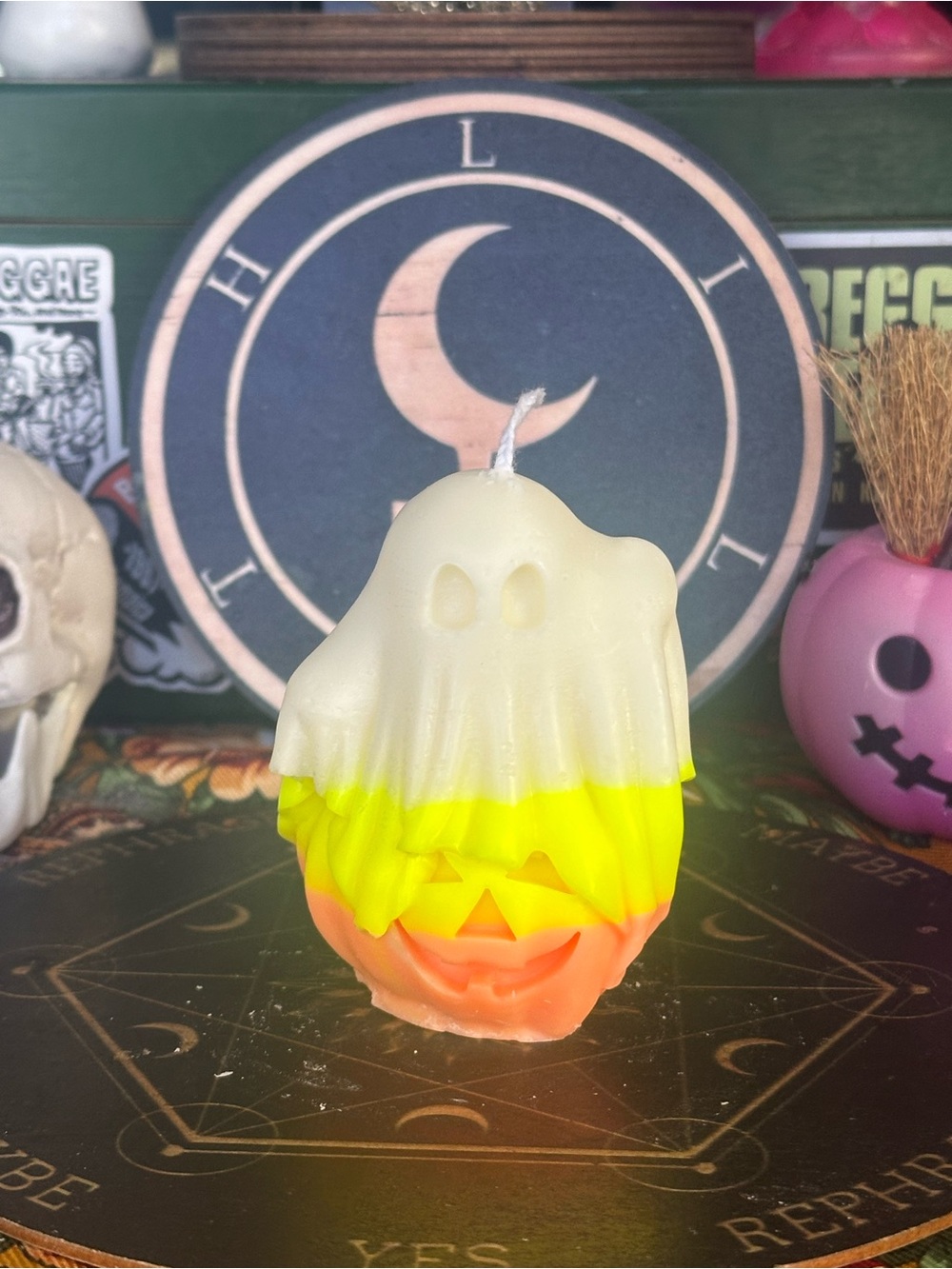Ghost Pumpkin Halloween Candle